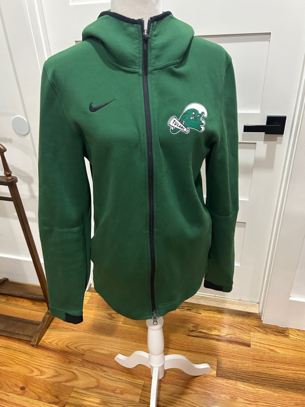 Nike TULANE Green Full-Zip Hooded Team Jacket with Logo